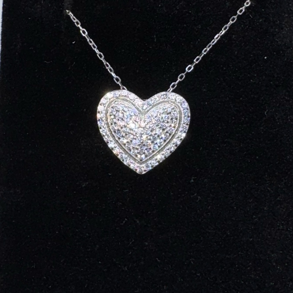 18k Pave Heart Necklace